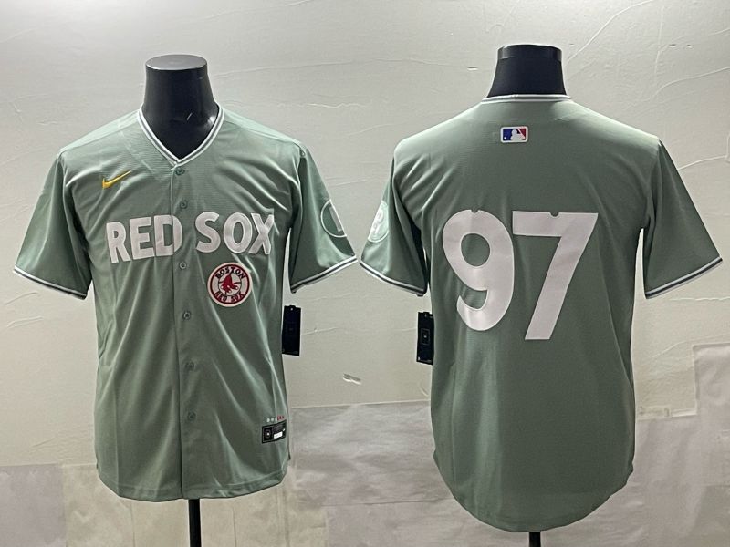Men 2025 Boston Red Sox #97 No Name Green Nike MLB Jersey style 09->boston red sox->MLB Jersey